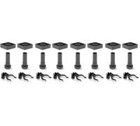 EMUCA - Patas para Mueble de Cocina con Base Cuadrada, Pies de plástico para Muebles Color Negro, Lote de 4 pies Regulables de Alto 150mm (Paquete de 2)