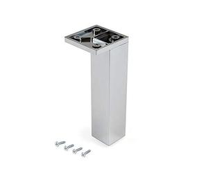Emuca - Patas para mueble, Pies de plástico para muebles color cromado, Lote de pies con tornillos de montaje, varios modelos (H 140mm Esquina (lote 4 un), Cromado)