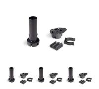 EMUCA - Patas para Mueble, Pies de plástico para Muebles Color Negro, Lote de 4 pies Regulables de Alto 100mm (Paquete de 4)