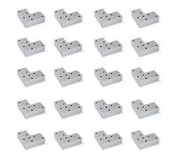 EMUCA - Patas para Mueble, pies de plástico para Muebles Gris Metalizado, Pack de 20 Patas Alto 24mm