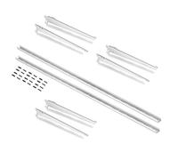 Emuca - Perfiles de fijación a pared y soportes para estante Jagmet, 280, Pintado blanco, Acero