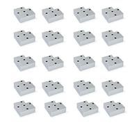 EMUCA Pies para muebles de plástico gris metalizado, Patas para mueble, Lote de 20 pies de altura 30 mm