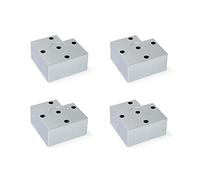 EMUCA Pies para muebles de plástico gris metalizado, Patas para mueble, Lote de 4 pies de altura 45 mm