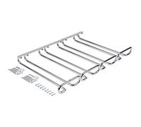 Emuca - Porta copas de 4 líneas para muebles, Soporte para Copas para Estantes o Bares, 280 mm, Acero, acabado cromado