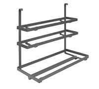 Emuca - Portarrollos para cocina, estante portarrollos para colgar, acero, gris antracita.