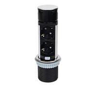 Emuca Vertikal Push60 Regleta Empotrable Retráctil 2 Tomas Schuko + 2 Puertos USB 1.5m