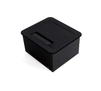 Emuca - Regletas enchufe, Regleta multienchufe retráctil para empotrar en la mesa, base de enchufes multiconector (enchufe EU tipo F, USB y HDMI), 145x130mm, negro