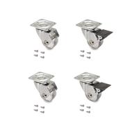 Emuca - Ruedas con placa de montaje, Ø 35, Acero y Plástico