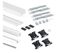 Emuca - Sistema corredero para armario de 2 puertas con perfil Wave, espesor 16 mm, cierre suave, tableros no incluidos, Pintado blanco