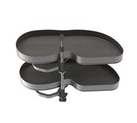 Emuca Sistema de rincón extraíble Lake Harmony para mueble de cocina, Derecha, Altura regulable, Acero y Madera, Gris antracita