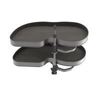 Emuca Sistema de rincón extraíble Lake Harmony para mueble de cocina, Izquierda, Altura regulable, Acero y Madera, Gris antracita