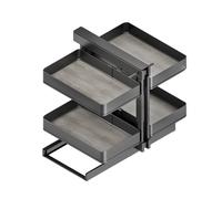 Emuca Sistema de rinconero articulado extraíble Harmony para mueble de cocina, Derecha/Izquierda, Acero y Madera, Gris antracita