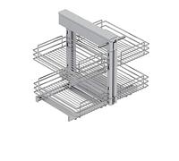 EMUCA - Sistema rincón extraíble Suprastar Mueble Cocina, cajón rinconero Montaje Mano Derecha o Izquierda, Cromado, Acero