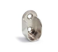 Emuca - Soporte Lateral para Barra de Armario Oval, Niquelado, Set de 10 Piezas