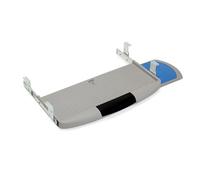 Emuca - Soporte Portateclado Extraíble con Bandeja Auxiliar para el Ratón, Acero y Plástico, Plástico gris