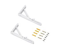 Emuca Soportes plegables para estante 303 mm – Lote 2, Carga máx. 50 kg, Blanco, Acero