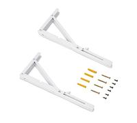 Emuca - Soportes plegables para estante, 403mm, Lote de 2 escuadras abatibles, carga máx. 60kg, Pintado blanco, Acero