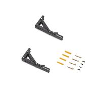Emuca - Soportes plegables para estante, juego de 2 escuadras abatibles, 203mm, carga máx. 40kg, Pintado negro, Acero