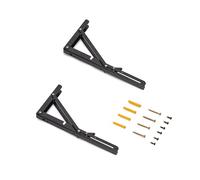 Emuca - Soportes plegables para estante, juego de 2 escuadras abatibles, 303mm, carga máx. 50kg, Pintado negro, Acero