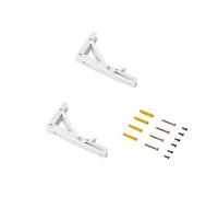 Emuca - Soportes plegables para estante, Lote de 2 escuadras abatibles, 203mm, carga máx. 40kg, Pintado blanco, Acero