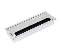 EMUCA - Tapa pasacables Rectangular 269x80mm para encastrar en Escritorio/Mesa, Organizador de Cables para Mueble, Aluminio anodizado Mate