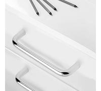 Emuca - Tirador para mueble Ø8mm, CC 128mm, Acero, Cromado, Lote de 20
