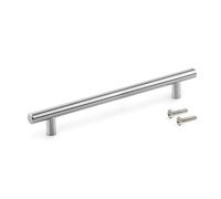 EMUCA - Tirador para mueble, L136mm, intereje 96mm, Acero, Pintado níquel satinado
