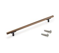 Emuca - Tirador para mueble Riad, intereje 192 mm, L 232 mm, Bronce, Aluminio, 5 ud.