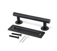 Emuca Tirador para puertas correderas madera 240 mm intereje 180 mm acero negro texturizado