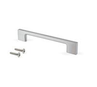EMUCA - Tiradores para mueble, intereje 160 mm, L192mm, Zamak, Niquel satinado, 5 ud.