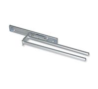 EMUCA - Toallero Extensible 2 Brazos, Colgador de Toallas para baño o Cocina de Aluminio anodizado Mate, 310mm de Largo