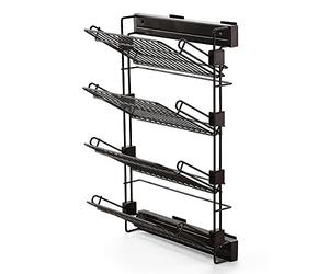 EMUCA - Zapatero Extraible con Cierre Suave, Zapatero 4 Niveles para Interior Armario, Montaje a Mano Derecha, Color Moka