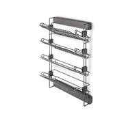 EMUCA - Zapatero Lateral extraíble para armarios y vestidores, Derecha, Acero, Titanio