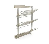 Emuca - Zapatero lateral extraíble para armarios y vestidores Hack, Izquierda, Pintado color piedra texturizado, Acero