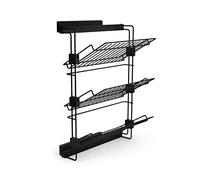 EMUCA - Zapatero Lateral extraíble para armarios y vestidores Hack, Izquierda, Pintado Negro Texturizado, Acero