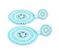 EMUKOEP 1 par de Pendientes de Cuentas de Semillas de Estilo étnico Retro, Ligeros, Hechos a Mano, Circulares, que No Destiñen, Pendientes Colgantes para Niñas y Mujeres (azul colorido)