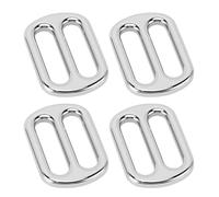 EMUKOEP 10 Hebillas Deslizantes Triples, Ajustadores de Correas de Aleación de Zinc para Cinturones, Mochilas y Bolsos, Manualidades, con Superficie Lisa plateada.