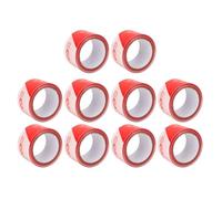 EMUKOEP 10 tiras de advertencia de peligro rojo y blanco, cinta de seguridad de polietileno, valla de aislamiento retráctil, para accidentes de tráfico