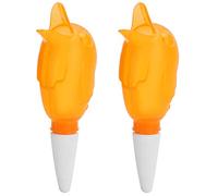 EMUKOEP 2 Uds Herramienta de Riego por Goteo Transparente Diseño de Soporte Pico de Riego para Plantas Fácil Recarga Plástico Naranja para Entusiastas de la Jardinería