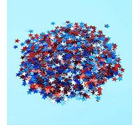 EMUKOEP Accesorio Decorativo para Tiro de Boda, Confeti de Estrella de Cinco Puntas de 60 G, Confeti de Adorno de Mesa, Decoración Navideña, Colores Mezclados Rojo/azul/plata (Estrella mixta de