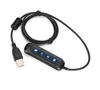 EMUKOEP Adaptador de Cable QD con Enchufe USB, Adaptador Compacto de Control de Sonido para Auriculares de Centro de Llamadas, Plug and Play para Trabajar Desde Casa, Material ABS (Azul)