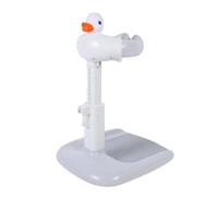 EMUKOEP Altura ajustable, antideslizante, plegable soporte de ducha infantil para baño con diseño de plástico resistente, lo que hace que la hora del baño sea más fácil y divertida (blanco gris)