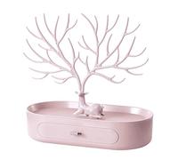 EMUKOEP Antlers Soporte de exhibición de joyas con cajón base, soporte de torre de árbol decorativo de gran capacidad, organizador colgante para anillos, pendientes, collares, pulseras