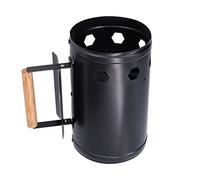EMUKOEP Arrancador de Carbón para Chimenea, Arrancador de Chimenea para Barbacoa, Acero Resistente con Partición Térmica y de Madera para Barbacoa Al Aire Libre, Parrillas p