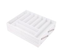 EMUKOEP Bandeja Organizadora de Cajón de Escritorio Expandible, Ahorro de Espacio Eficiente para Uso en Cocina y Tocador, Excelente Material Plástico (Blanca)
