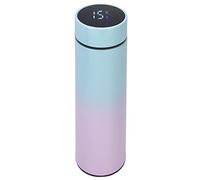 EMUKOEP Botella de Agua Aislada Al Vacío Inteligente con Pantalla LED para Viajes, Botella de Doble Pared de Acero Inoxidable de 500 Ml (Degradado azul cielo)