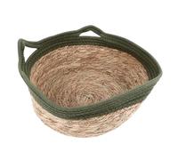 EMUKOEP Cama para Gatos Tejida con Hierba Redonda, Bordes Elevados, Nido Suave para Gatos a Prueba de Arañazos para Todas Las Estaciones, 18,1 Pulgadas de Diámetro (M)