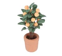 EMUKOEP Casa de Muñecas Naranjo Planta de Bonsái en Miniatura de Cerámica de Arcilla Viva para Decoración de Jardín de Casa de Muñecas 2,8 Pulgadas
