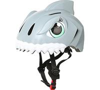EMUKOEP Casco 3D para Niños, Protección Liviana en Molde con Ventilación Aerodinámica para Bicicleta Multideportiva, Patineta, Scooter, Tamaño Ajustable 49-55 Cm (tiburón Gris)