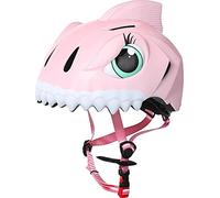 EMUKOEP Casco 3D para Niños, Protección Liviana en Molde con Ventilación Aerodinámica para Bicicleta Multideportiva, Patineta, Scooter, Tamaño Ajustable 49-55 Cm (Tiburón marrón)